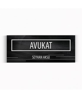BK Gift Kişiye Özel Avukat  Duvar & Kapı İsimliği (Model 8 - Siyah Mermer Doku)