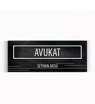 BK Gift Kişiye Özel Avukat  Duvar & Kapı İsimliği (Model 8 - Siyah Mermer Doku)