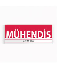 BK Gift Kişiye Özel Mühendis Duvar & Kapı İsimliği (Model 7) Kırmızı