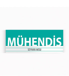 BK Gift Kişiye Özel Mühendis Duvar & Kapı İsimliği (Model 7) Turkuaz
