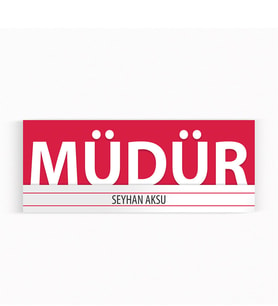 BK Gift Kişiye Özel Müdür Duvar & Kapı İsimliği (Model 7) Kırmızı