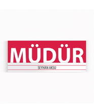 BK Gift Kişiye Özel Müdür Duvar & Kapı İsimliği (Model 7) Kırmızı
