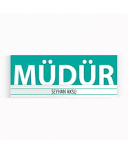 BK Gift Kişiye Özel Müdür Duvar & Kapı İsimliği (Model 7) Turkuaz