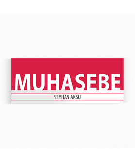 BK Gift Kişiye Özel Muhasebe Duvar & Kapı İsimliği (Model 7) Kırmızı