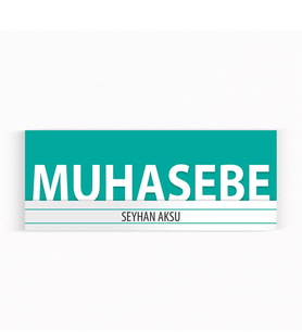 BK Gift Kişiye Özel Muhasebe Duvar & Kapı İsimliği (Model 7) Turkuaz