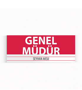 BK Gift Kişiye Özel Genel Müdür Duvar & Kapı İsimliği (Model 7) Kırmızı