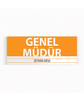 BK Gift Kişiye Özel Genel Müdür Duvar & Kapı İsimliği (Model 7) Sarı