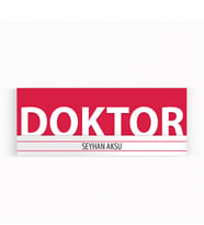 BK Gift Kişiye Özel Doktor Duvar & Kapı İsimliği (Model 7) Kırmızı