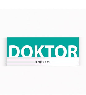 BK Gift Kişiye Özel Doktor Duvar & Kapı İsimliği (Model 7) Turkuaz
