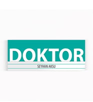 BK Gift Kişiye Özel Doktor Duvar & Kapı İsimliği (Model 7) Turkuaz