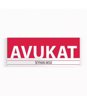 BK Gift Kişiye Özel Avukat Duvar & Kapı İsimliği (Model 7) Kırmızı