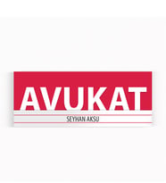 BK Gift Kişiye Özel Avukat Duvar & Kapı İsimliği (Model 7) Kırmızı