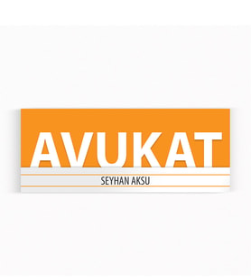 BK Gift Kişiye Özel Avukat Duvar & Kapı İsimliği (Model 7) Sarı