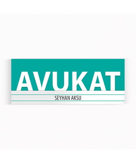 BK Gift Kişiye Özel Avukat Duvar & Kapı İsimliği (Model 7) Turkuaz