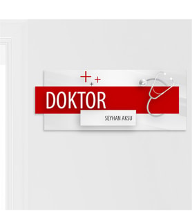 BK Gift Kişiye Özel Mesleki Doktor Duvar & Kapı İsimliği (Model 1-2)