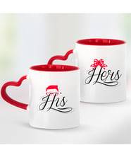 BK Gift Kişiye Özel İkili His & Hers Kırmızı Kalpli Kupa Bardak