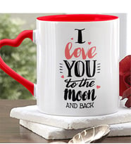 BK Gift Kişiye Özel Seni Her Şeyden Fazla Seviyorum Kırmızı Kalpli Kupa Bardak