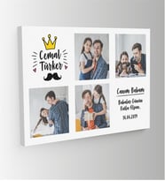Babaya Özel Fotoğraflı İsimli Kanvas Tablo Büyük Boy (50x75)