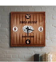 BK Gift Kişiye Özel Tavla Ustası Ahşap Duvar Saati - 2