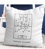 BK Gift Kişiye Özel Taktik Tahtası Tasarımlı Beyaz  Yastık - 2
