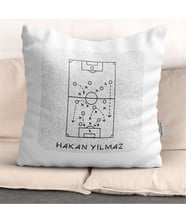 BK Gift Kişiye Özel Taktik Tahtası Tasarımlı Beyaz  Yastık - 1