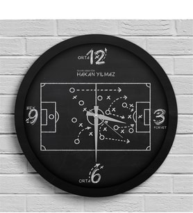 BK Gift Kişiye Özel Taktik Tahtası Ahşap Duvar Saati - 1