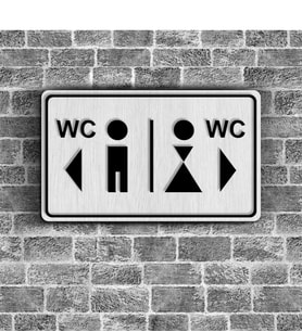 Bay & Bayan WC Ahşap Yönlendirme Levhası - B2