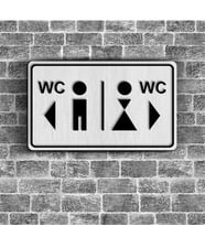Bay & Bayan WC Ahşap Yönlendirme Levhası - B2