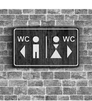 Bay & Bayan WC Ahşap Yönlendirme Levhası - B1