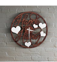BK Gift Kişiye Özel İsim Tasarımlı Kalpli Ahşap Duvar Saati - 8