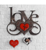 BK Gift Kişiye Özel Love Tasarımlı Ahşap Duvar Saati - 16