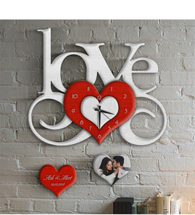 BK Gift Kişiye Özel Love Tasarımlı Ahşap Duvar Saati - 10