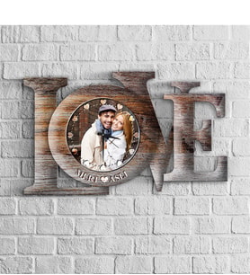 BK Gift Kişiye Özel Love Tasarımlı Ahşap Duvar Saati - 5