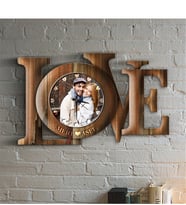 BK Gift Kişiye Özel Love Tasarımlı Ahşap Duvar Saati - 3