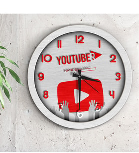BK Gift Kişiye Özel Youtuber Ahşap Duvar Saati - 3