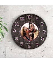 BK Gift Kişiye Özel Resimli Kalpli Ahşap Duvar Saati - 2