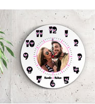 BK Gift Kişiye Özel Resimli Kalpli Ahşap Duvar Saati - 1