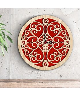 BK Gift Kişiye Özel İşleme Motifli Ahşap Duvar Saati - 9