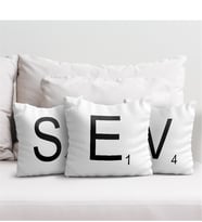 BK Gift Kişiye Özel Scrabble Beyaz Yastık