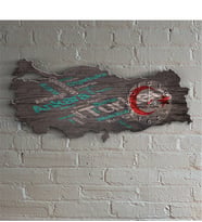 BK Gift Kişiye Özel Türkiye Haritası Dekoratif Ahşap Duvar Saati - 4