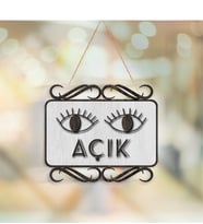 Özel Tasarım Açık & Kapalı Ahşap Uyarı Levhası - 1
