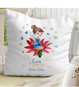 BK Gift Kişiye Özel Evin Perisi Beyaz Yastık - 2