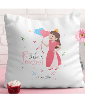 BK Gift Kişiye Özel Evin Prensesi Beyaz Yastık - 3