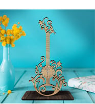 BK Gift Kişiye Özel Saatli Gitar Ahşap Biblo - 5