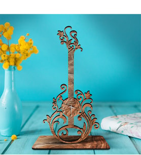 BK Gift Kişiye Özel Saatli Gitar Ahşap Biblo - 4