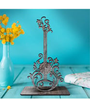 BK Gift Kişiye Özel Saatli Gitar Ahşap Biblo - 2
