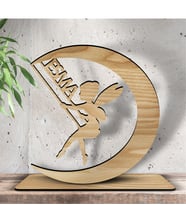 BK Gift Kişiye Özel İsimli Ay Perisi Ahşap Biblo - 5