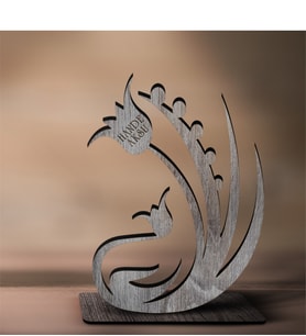 BK Gift Kişiye Özel İsimli Lale Ahşap Biblo - 2