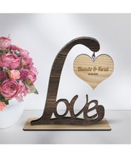BK Gift Kişiye Özel Dekoratif Love Ahşap Masaüstü Biblo - 4