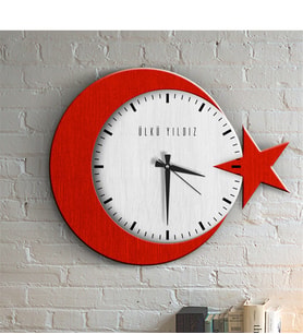 BK Gift Kişiye Özel Ayyıldız Ahşap Duvar Saati - 2